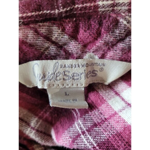 Gander Mountain Guide Series Shirt Womens L Flannel Cotton Button Outdoor Wine P - Picture 5 of 8
